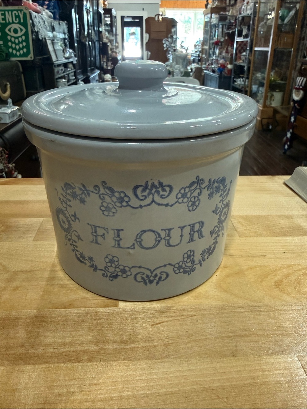 Stoneware Flour Lidded Canister